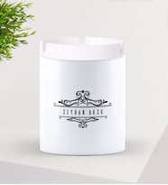 BK Gift Kişiye Özel İsimli Seramik Kül Tablası-8 (Beyaz)