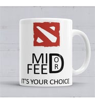 Dota 2 Mid or Feed Kupa Bardak Porselen