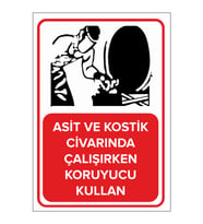 MIGNATIS - Asit Ve Kostik Civarında Çalışırken Koruyucu Kullan Levhası - Sac Malzeme 25x35cm