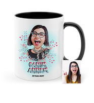 BK Gift Kişiye Özel Canım Annem Karikatür Siyah Kupa Bardak