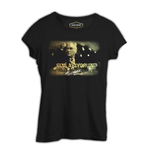 Atatürk Siyah Kadın Tshirt