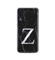 Samsung A50 Siyah Mermer Harf Tasarımlı Telefon Kılıfı Z-Harfi 