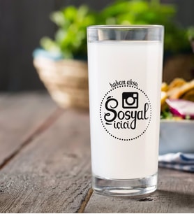 BK Gift Kişiye Özel Renkli Baskılı Sosyal İçici Rakı Bardağı-4 (Beyaz)