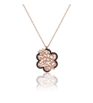 Söğütlü Silver kelebek ve çiçek kolye