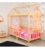Montessori Yatak Çocuk 90X190 Karyola Bebek Beşik Oyun Alanı