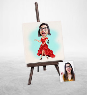 BK Gift Kişiye Özel Bayan Manken Karikatür Şovaleli Doğal Taş  1