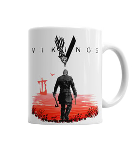 Vikings Ragnar Lothbrok Kupa Bardak Porselen