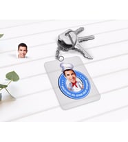 BK Gift Kişiye Özel Chef Kolay Yetişmiyor Karikatürlü Şeffaf Pleksi Anahtarlık-1 (Beyaz)