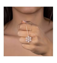 Kar Tanesi Gümüş Kolye (Rose)