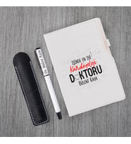 Kişiye Özel Doktor Seti Beyaz Defter & Beyaz Roler Kalem