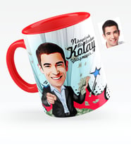 BK Gift Kişiye Özel Bay Bankacı Karikatürlü Kırmızı Kupa Bardak  2