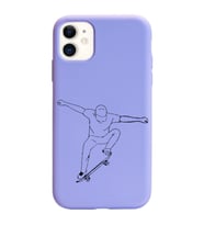 Iphone 11 Çizgi Tasarımlı Mor Lansman Telefon Kılıfı