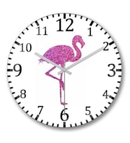 Flamingo1 Duvar Saati Bombeli Gercek Cam