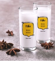 BK Gift Kişiye Özel Renkli Baskılı Mey Biter Saki Kalır İkili Rakı Bardağı Seti (Beyaz)