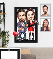 Kişiye Özel Sevgili Karikatürlü 3D Ahşap Tablo 30x47 Model 5