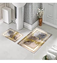 Banyo Halısı Ikili Klozet Takımı Kaymaz Tabanlı (60 xm x 100 cm + 40 cm x 60 cm) 