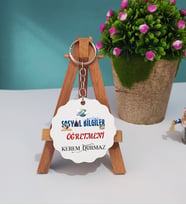 Sosyal Bilgiler Öğretmeni Ahşap Anahtarlık
