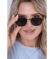 Di Caprio Beşgen Kadın Güneş Gözlüğü Unisex Gözlük ex612 (Siyah)