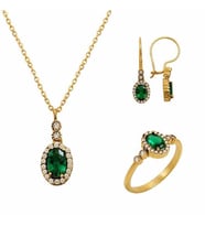 Mini Yeşim Set 6,45 Gram 14 Ayar Altın (Çok Renkli)