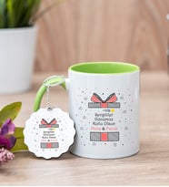 Sevgililer Günü Hediyesi Yeşil Kupa Bardak Ve Anahtarlık Set