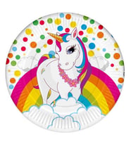 Unicorn Rainbow Kağıt Tabak, 23 cm - 8 Adet (STD)
