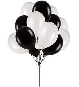 30 Adet Siyah Beyaz Balon ( Balonlar Sönüktür)