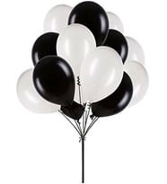30 Adet Siyah Beyaz Balon ( Balonlar Sönüktür)
