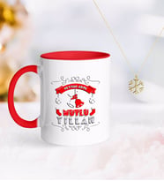 BK Gift Kişiye Özel Yılbaşı Mutlu Yıllar Kırmızı Kupa ve Kar Tanesi Kolye-7 (Model 1)