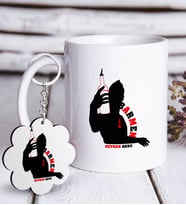 BK Gift Kişiye Özel Mesleki Barmen Beyaz Kupa ve Anahtarlık Hediye Seti-1 (Model 1)