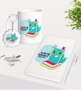 BK Gift Kişiye Özel En İyi Öğretmen Kupa Anahtarlık Beyaz Defter Kalem Hediye Seti-9 (Model 1)