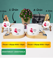 İkili Sevgililer Günü Hediyesi Kısa Kupa Bardak Anahtarlık