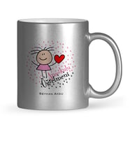 BK Gift Kişiye Özel Anaokulu Öğretmeni Gümüş Yaldızlı Kupa Bardak  5