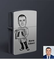 Kişiye Özel Doktor Tasarımlı Karikatür Siyah Benzinli Çakmak Bay-4 (STD)