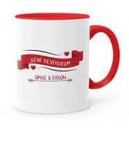 BK Gift Kişiye Özel Sevgililer Günü Temalı Kırmızı Kupa Bardak  60
