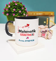 Mesajlı Matematik Öğretmeni Kupa Bardak Siyah