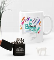 BK Gift Kişiye Özel İlk Babalar Günün Kutlu Olsun Benzinli Çakmak ve Kupa Seti-6 (Model 1)