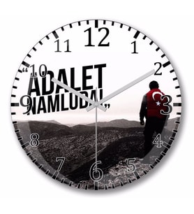 Ayyıldız Adalet Namluda  Duvar Saati Bombeli Gercek Cam