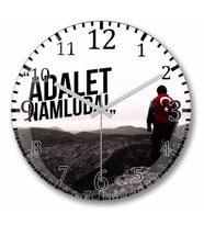 Ayyıldız Adalet Namluda  Duvar Saati Bombeli Gercek Cam