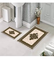 Banyo Halısı Ikili Klozet Takımı Kaymaz Tabanlı (60 xm x 100 cm + 40 cm x 60 cm) 