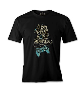 Just Five More Minutes Siyah Erkek Tshirt