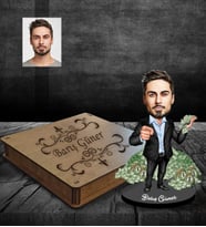 Kişiye Özel Patron Karikatürlü Ahşap Biblo Kutulu Bay-21