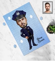 Kişiye Özel Polis Karikatürlü A4 99 Parça Puzzle Bay-3