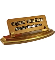 Altın Ahşap isimlik, ofis hediyesi AH4040GLD