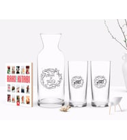 BK Gift Kişiye Özel Renkli Baskılı İsimli İkili Rakı Bardağı Karaf ve Cep Kitabı Hediye Seti-28 (Model 1)