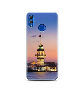 Kız Kulesi Tasarımlı Süper Şeffaf Silikon Telefon Kılıfı Huawei Honor 10 Lite