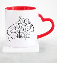 BK Gift Kişiye Özel Mesleki Saç Stilisti Kırmızı Kalpli Kupa Bardak  1