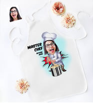 BK Gift Kişiye Özel Chef Anne Karikatür Mutfak Önlüğü