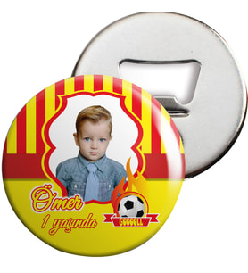 Sarı Kırmızı 2 Konsept Açacaklı Magnet Kişiye Özel