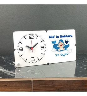Bebek Hediyesi Ahşap Masa Saati 001