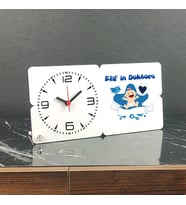 Bebek Hediyesi Ahşap Masa Saati 001